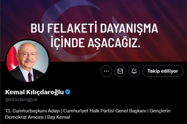 Kılıçdaroğlu Twitter profilini değiştirdi