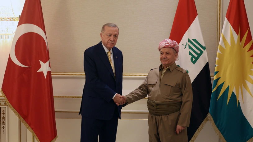 Erdoğan Erbil'de: Mesut Barzani ile görüştü