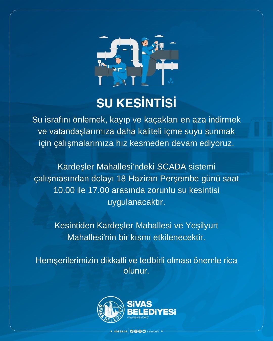 Sivas'ta su kesintisi...