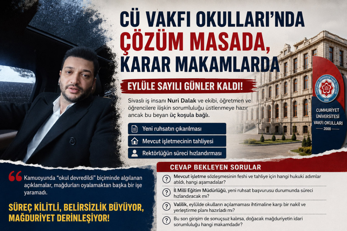 CÜ Vakfı Okulları’nda çözüm masada, karar Makamlarda: Eylüle sayılı günler kaldı...