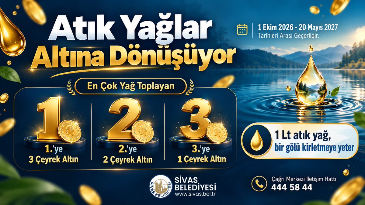 Sivas’ta Atık Yağ Toplayana Altın Ödülü! 