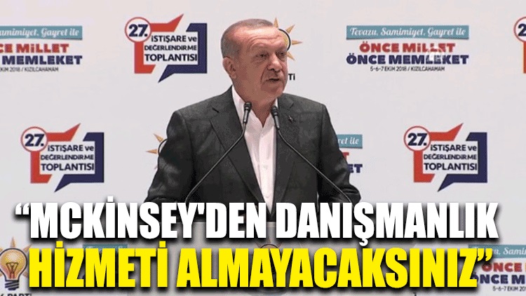 Erdoğan: McKinsey’den danışmanlık hizmeti almayacaksınız