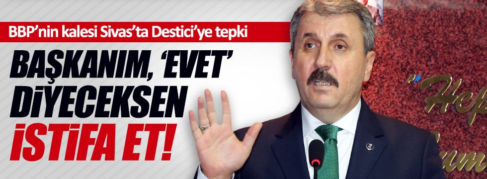 Sivas’ta Destici’ye referandum protestosu