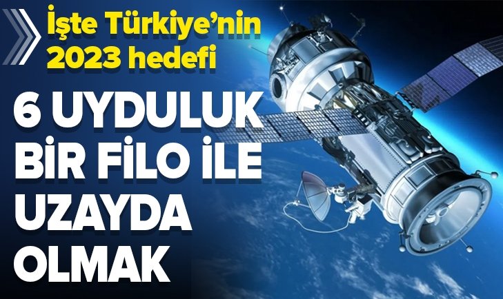 Türkiye'nin hedefi 2023 yılında 6 uyduluk bir filo ile uzayda olmak .